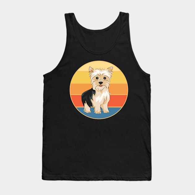 Cute Yorkshire Terrier Dog Breed Vintage Retro Sunset Animal Pet Yorkie Tank Top by Inspirational And Motivational T-Shirts